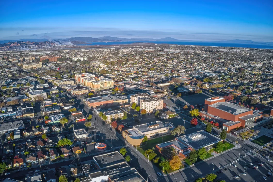 Richmond, CA commercial district from above